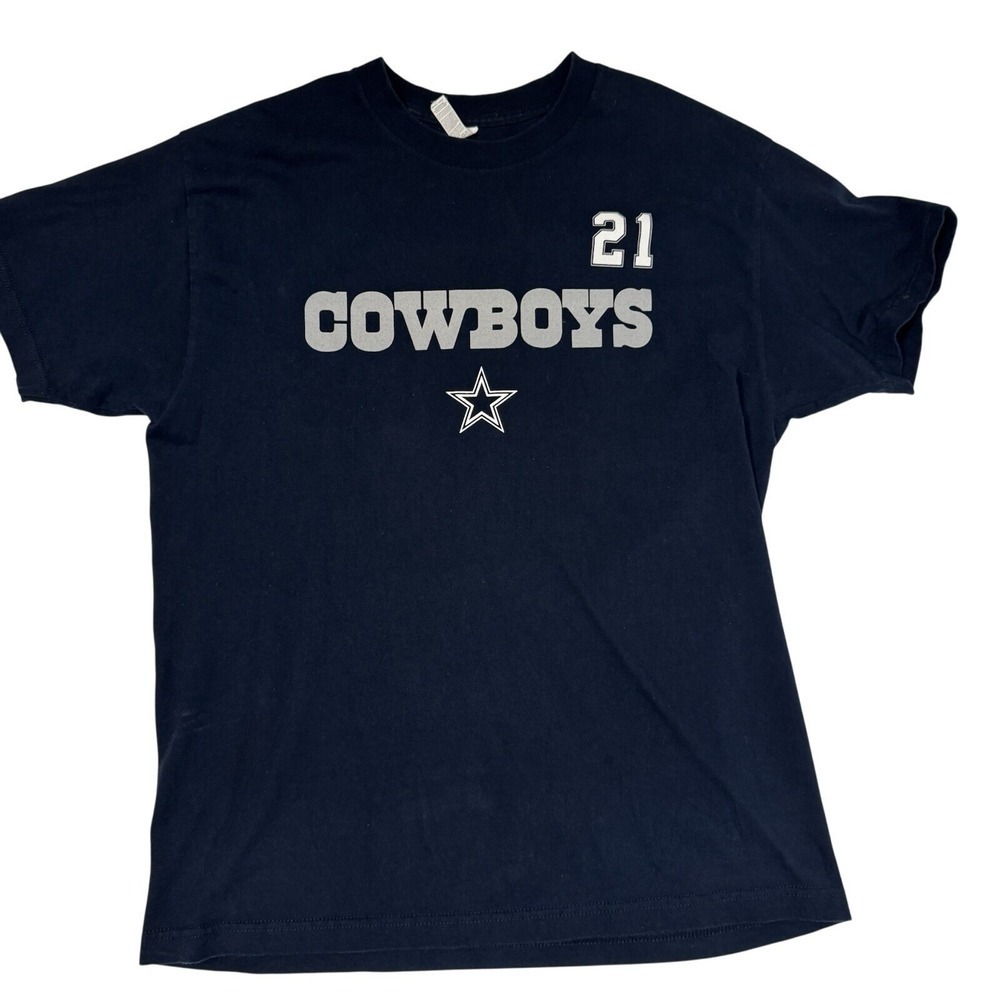 Alstyle Dallas Cowboys T Shirt Men L Navy Short Sleeve Ezekiel Elliott 21 NFL